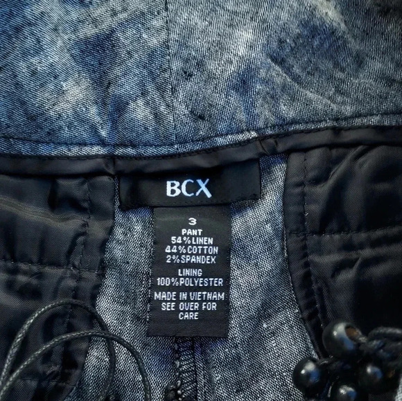 NWT BCX Shorts with Belt and Button Detail on Legs Linen and Cotton Blend Grey 3 - Picture 9 of 14